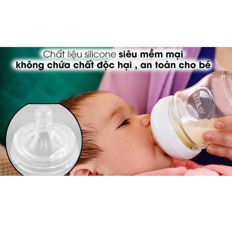 Núm ti silicone Philips Avent Natural cho trẻ từ 6 tháng tuổi