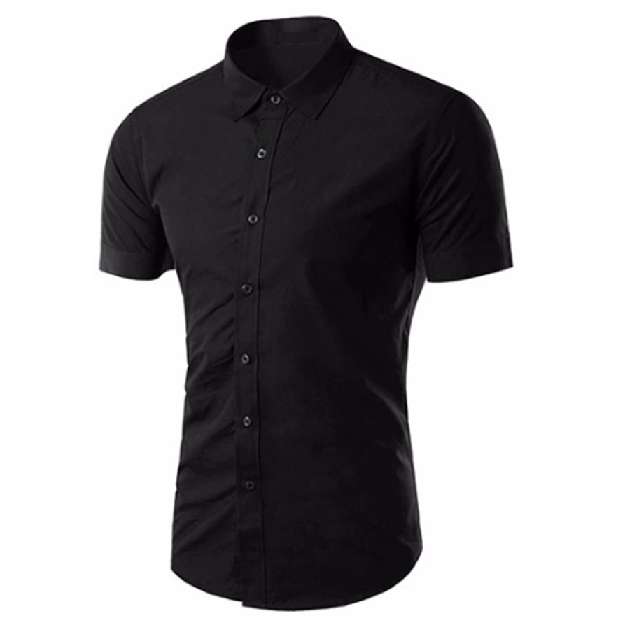 Áo sơ mi nam ngắn tay nhiều màu vải cotton