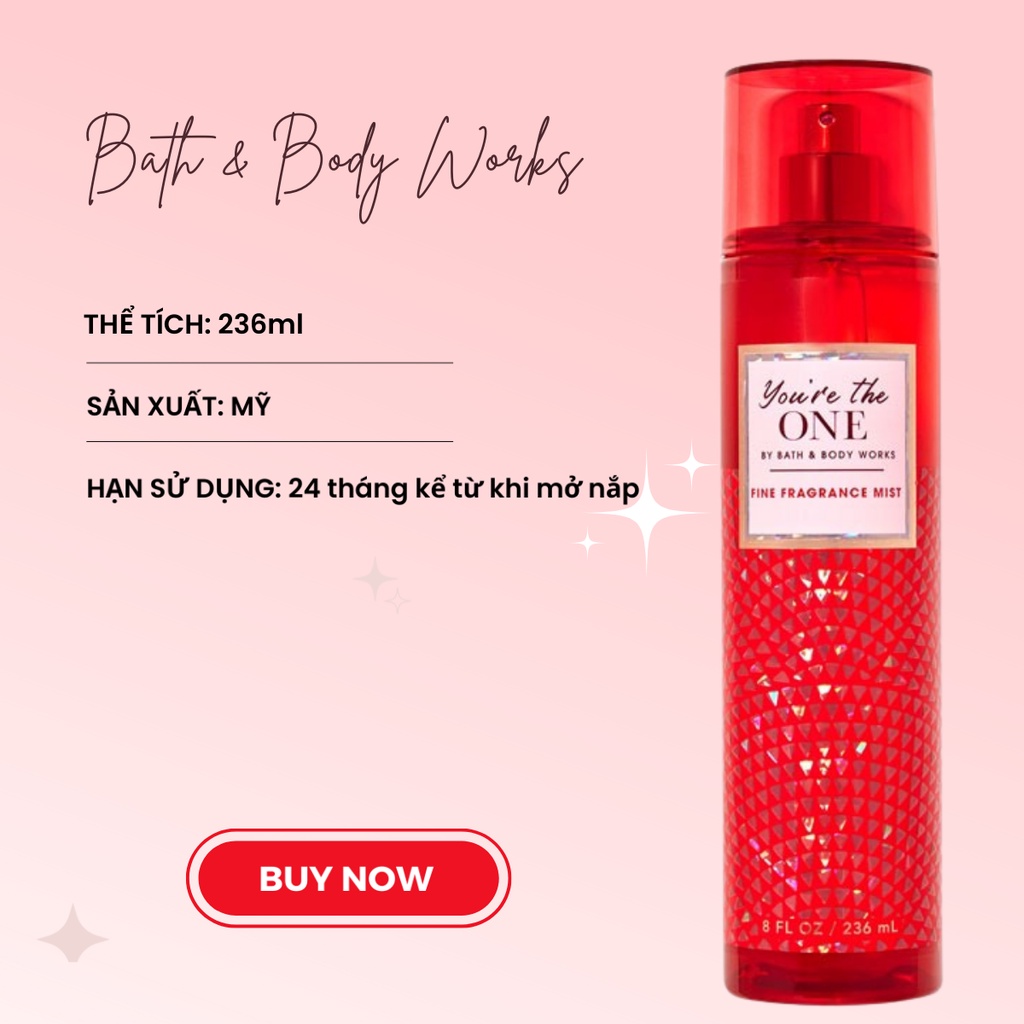 Xịt thơm toàn thân Bath & Body Works You're The One Dưỡng Ẩm Chai 236ml