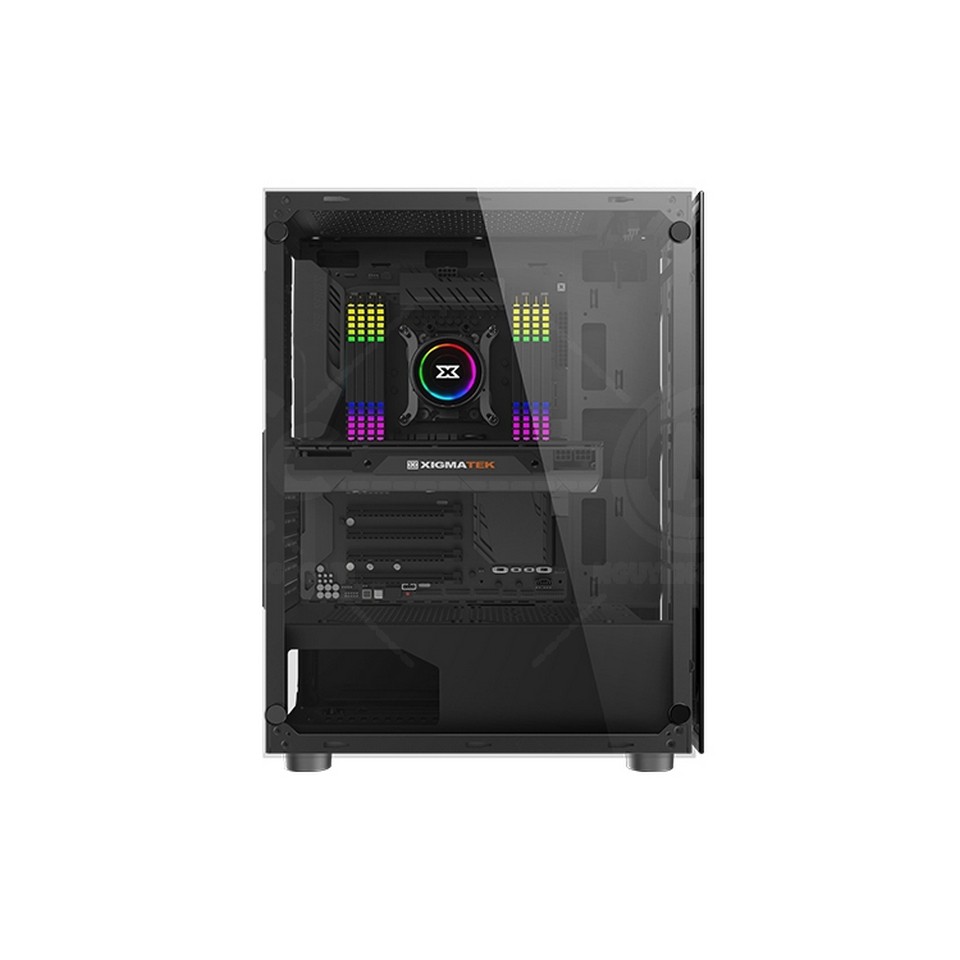 Case máy tính Xigmatek Hero 3F (2 Mặt kính cường lực & tặng kèm 3 fan RGB) - Hàng chính hãng