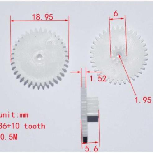 Bánh Răng Nhựa/giảm Gear/tự làm chi tiết đồ chơi 10 răng lỗ 2mm xe RC 36102-va