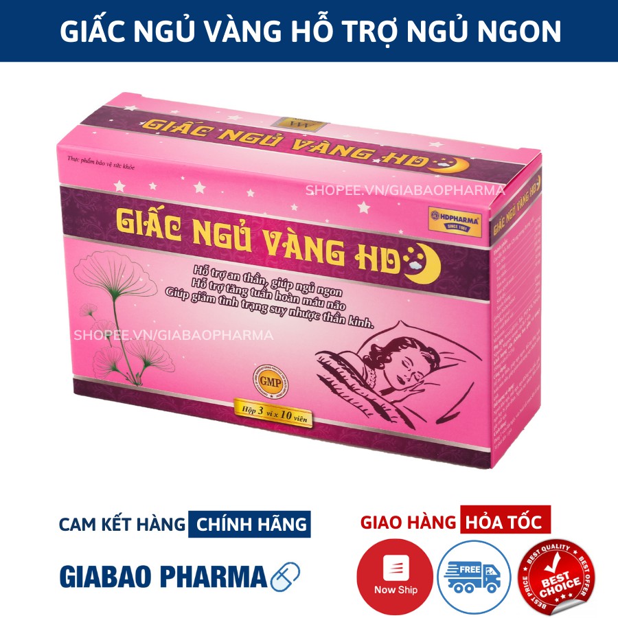 Viên uống GIẤC NGỦ VÀNG HD hỗ trợ thần kinh, giúp ngủ ngon