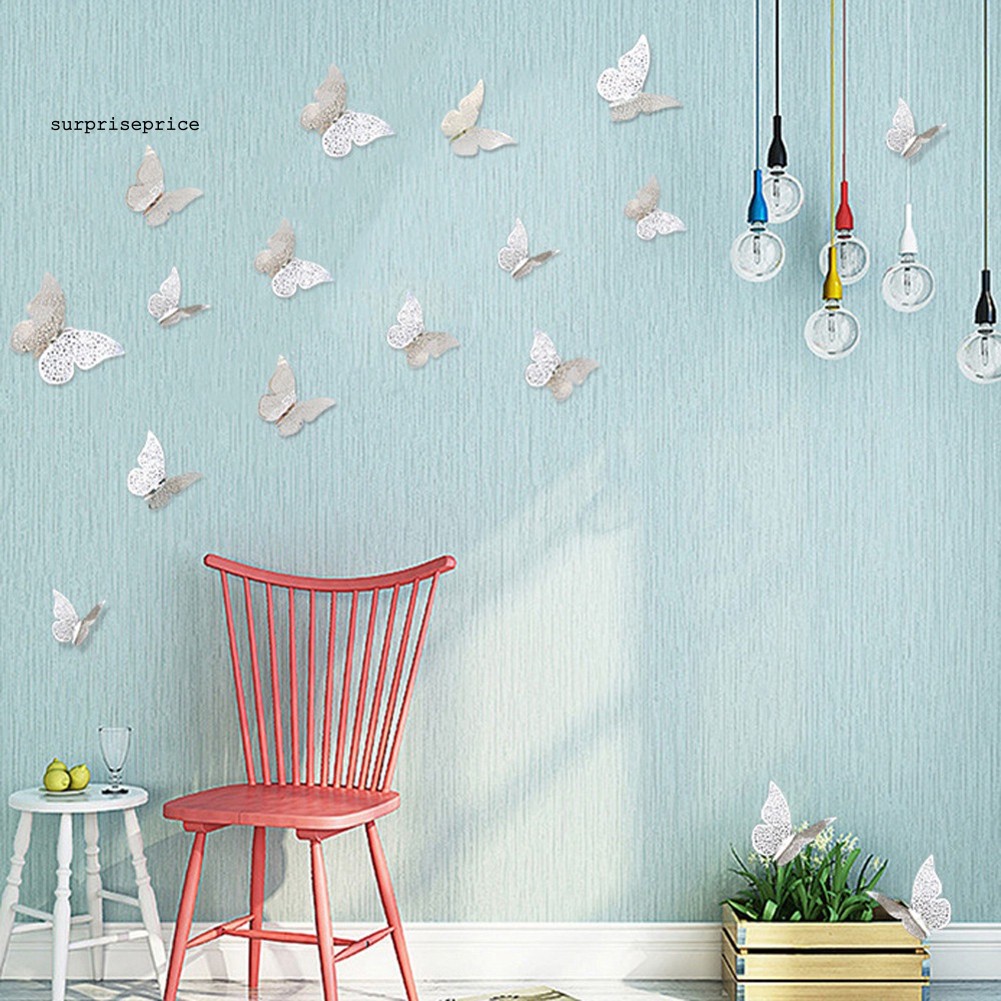 Bộ 12 miếng dán nam châm hình bướm 3D xinh xắn cho tủ lạnh