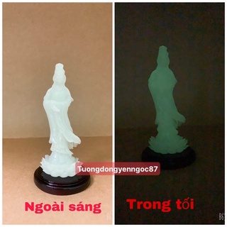 Tượng quan âm dạ quang đứng 13 cm