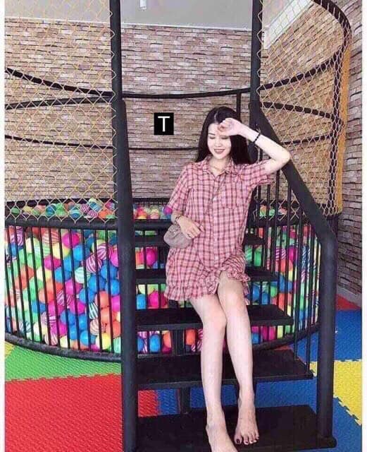 [ Mã FAMAYWA2 giảm 10K đơn 50K] Váy Sơmi Vintage Kẻ Karo | BigBuy360 - bigbuy360.vn