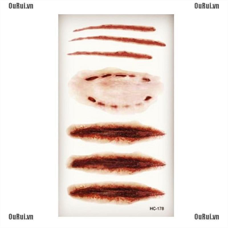 Set 2 Hình Xăm Dán Tạm Thời Phong Cách Halloween