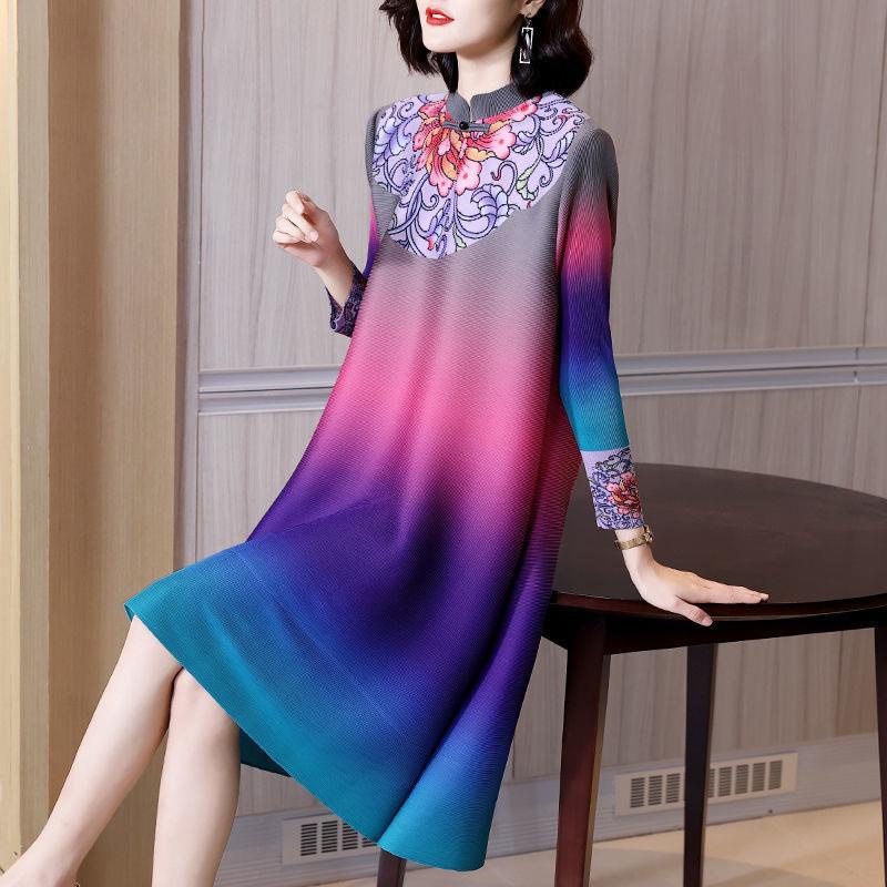 Chân Váy Xếp Ly Dáng Chữ a Màu gradient Thời Trang Mùa Xuân Mới 2022