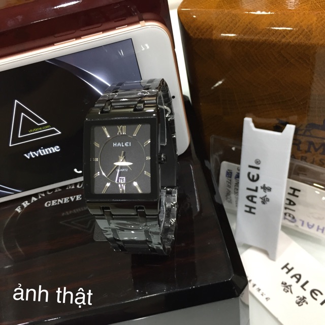 Đồng hồ nam Halei vuông full đen chống nước | BigBuy360 - bigbuy360.vn