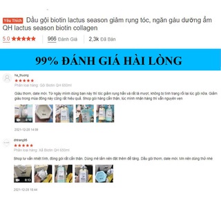 Dầu gội Biotin Lactus Season giảm rụng tóc, ngăn gàu nuôi dưỡng từ chân tóc QH Lactus CT84