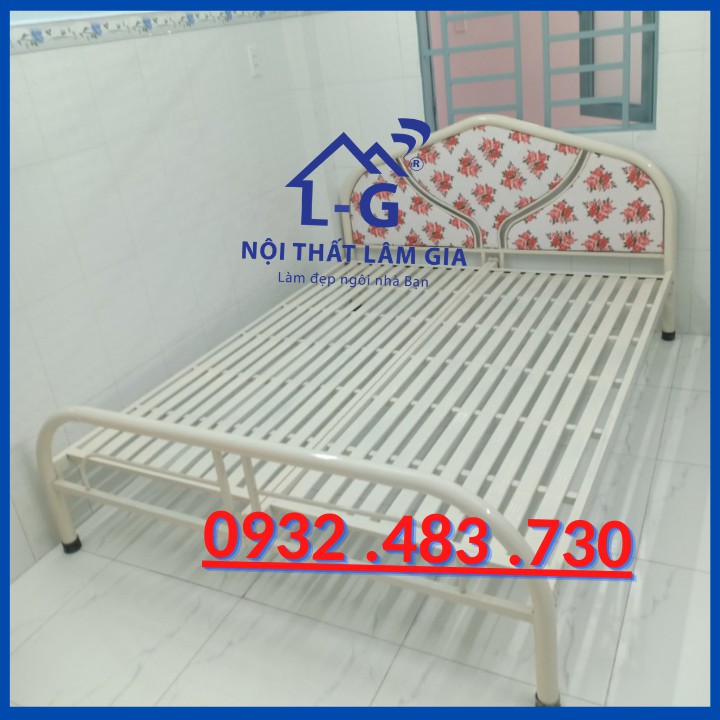 Giường sắt đơn ống tròn sơn tĩnh điện giá tốt ngang 80x2m