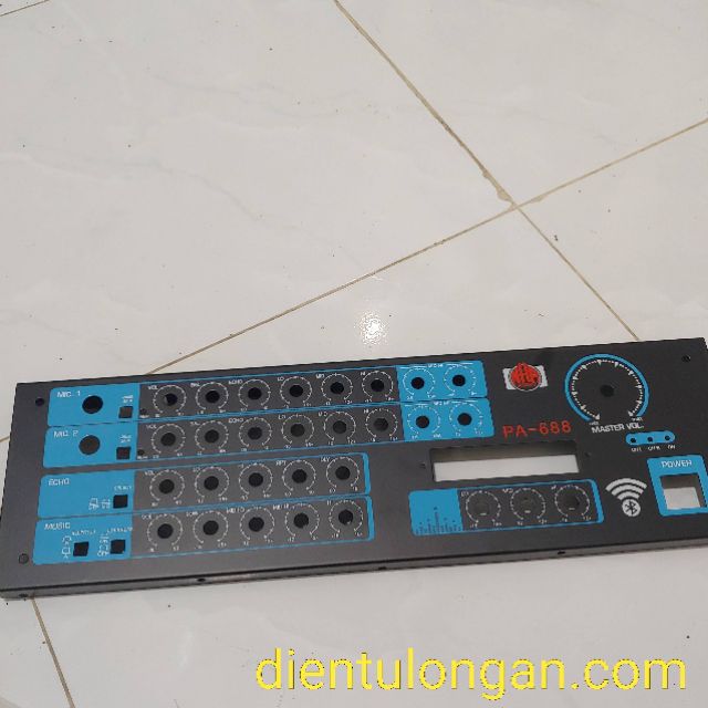 Mặt ampli nhôm lắp ampli 2 mic