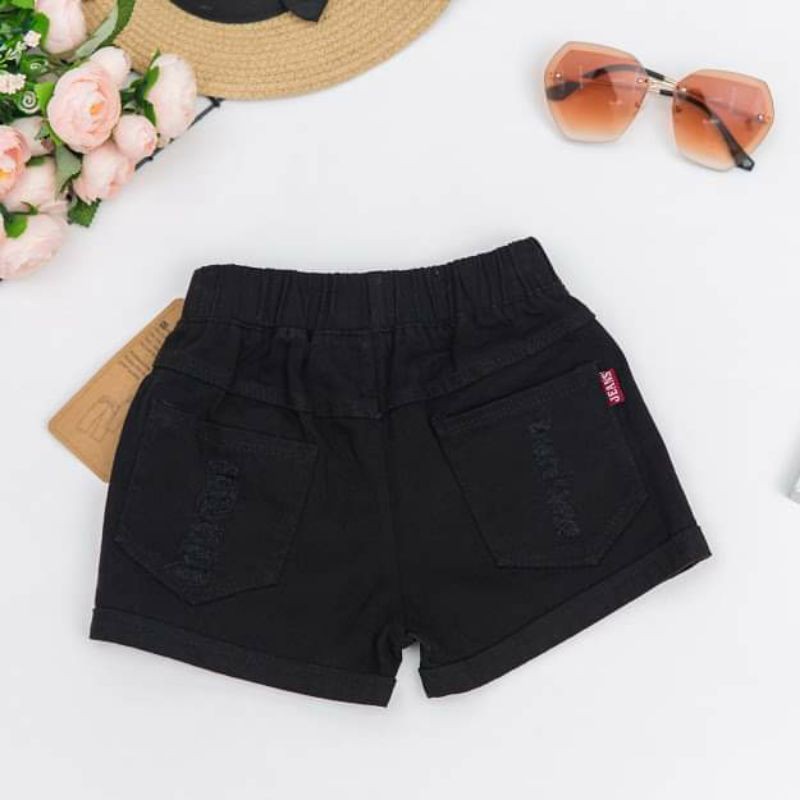 (Size 12-45kg) Quần sooc Jean Giấy Cao Cấp Siêu Mềm Mát, Co Giãn Bé Gái