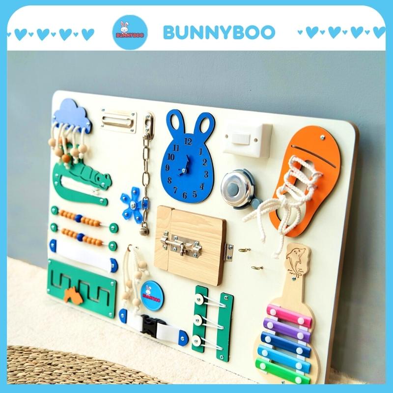 Đồ chơi trẻ em BUNNYBOO busy board bảng bận rộn đồ chơi bé trai -  bé gái từ 1 tuổi đồ chơi thông minh free gắn tên