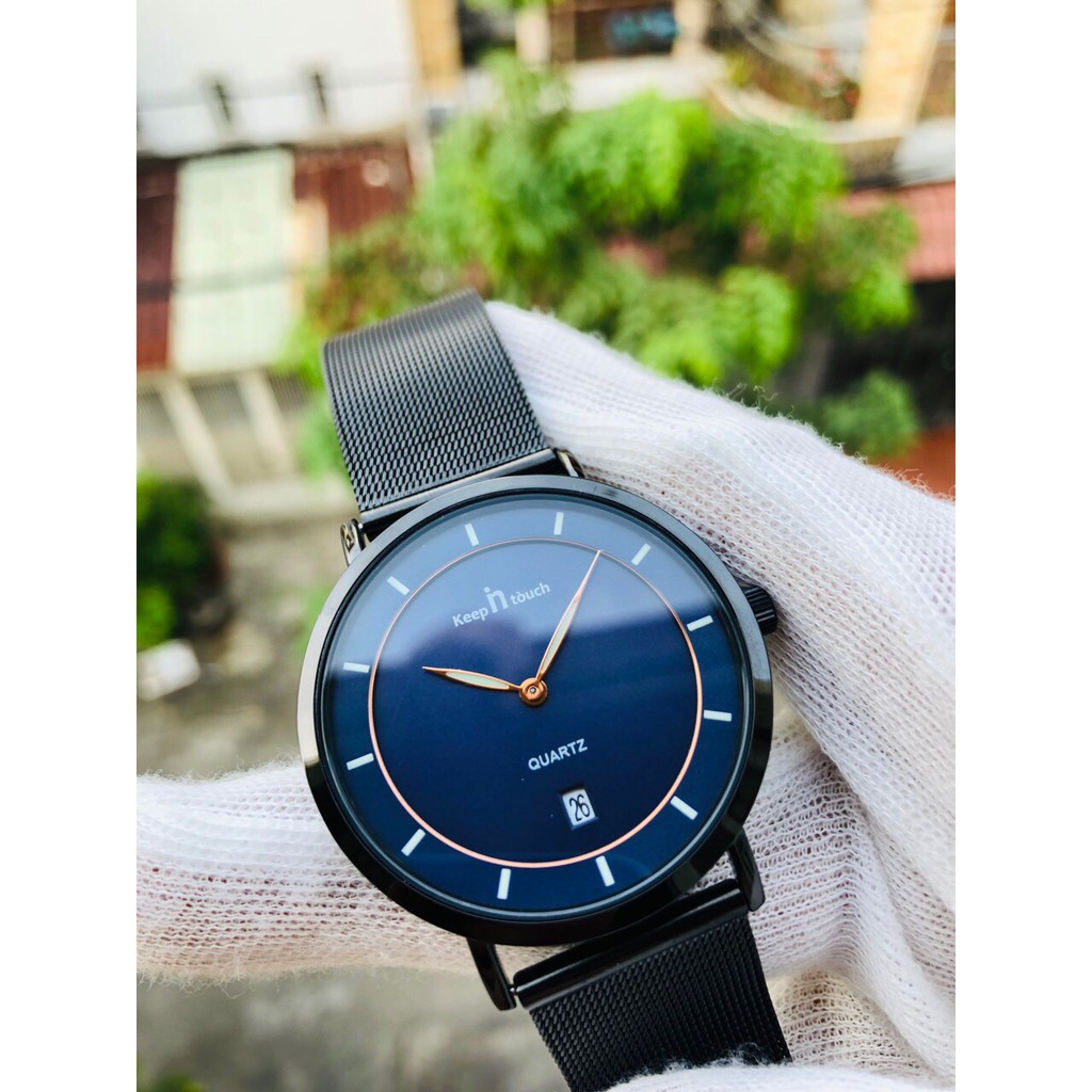 ĐỒNG HỒ NAM DÂY LƯỚI CAO CẤP THƯƠNG HIỆU KEEPNTOUCH (TẶNG KÈM HỘP , PIN DỰ PHÒNG VÀ PHỤ KIỆN THÂU DÂY) | BigBuy360 - bigbuy360.vn