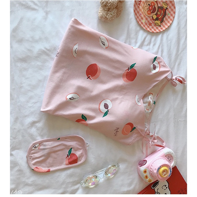 Đồ ngủ Dáng Rộng Có Miếng Bịt Mắt Phong Cách Hàn Quốc Dễ Thương Dành Cho Nữ Sinh