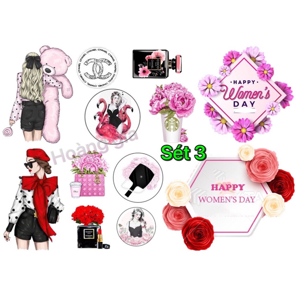 sét thẻ 20/10 trang trí bánh sinh nhật bánh kem ( 2 mẫu /1 sét )