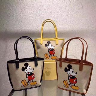 Túi Xách Đeo Vai Vải Canvas In Hoạt Hình Mickey Phối Màu Dễ Thương Cho Mẹ Và Bé