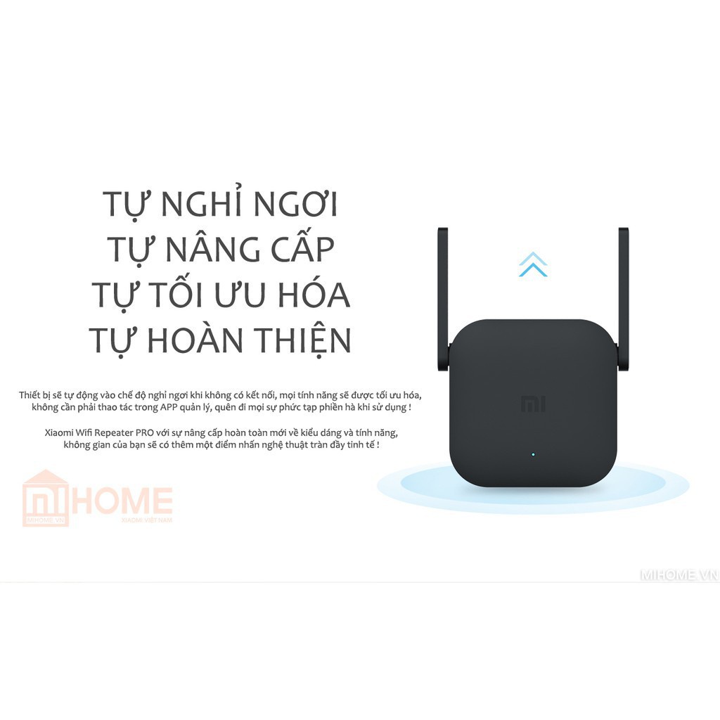 Kích sóng Wifi Xiaomi Repeater PRO băng thông 300 Mbps -DC3030 Chính Hãng - AH021