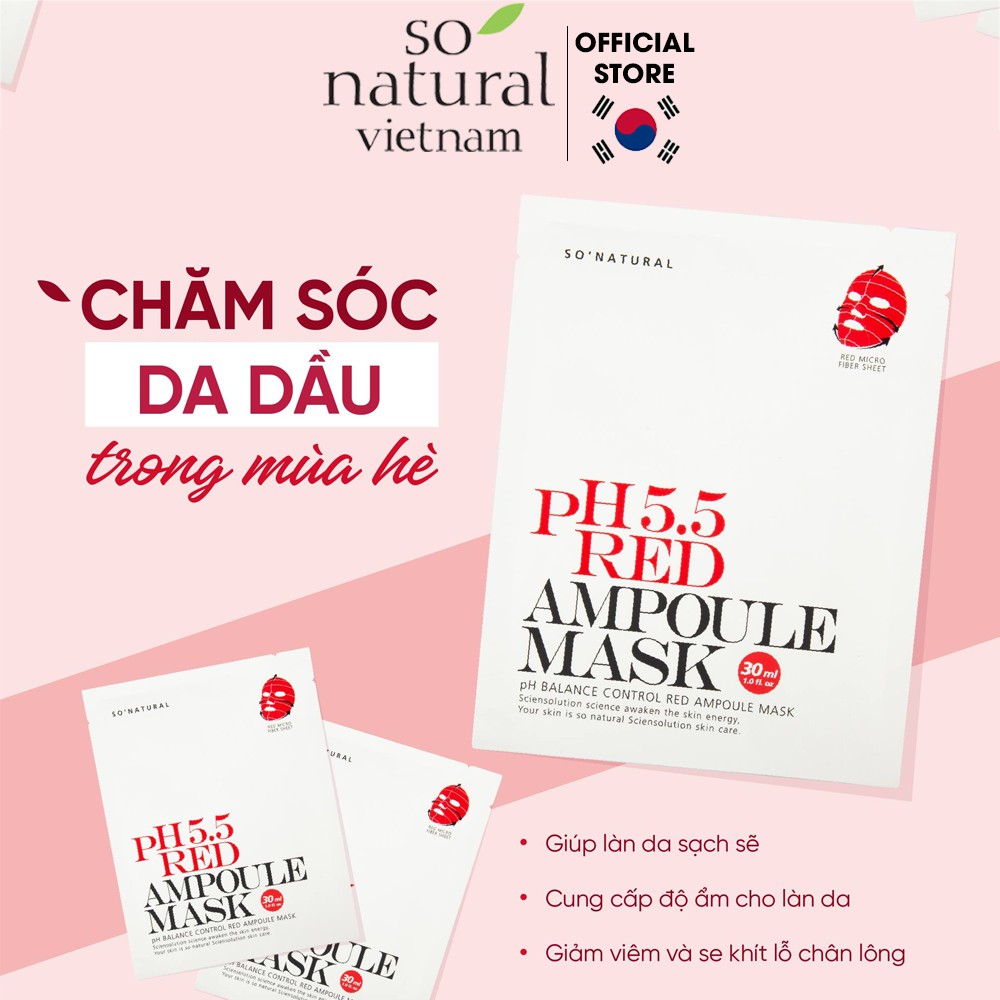 Mặt Nạ Dưỡng Da Cân Bằng Độ PH Red Ampoule Mask PH 5.5 So Natural 5gram