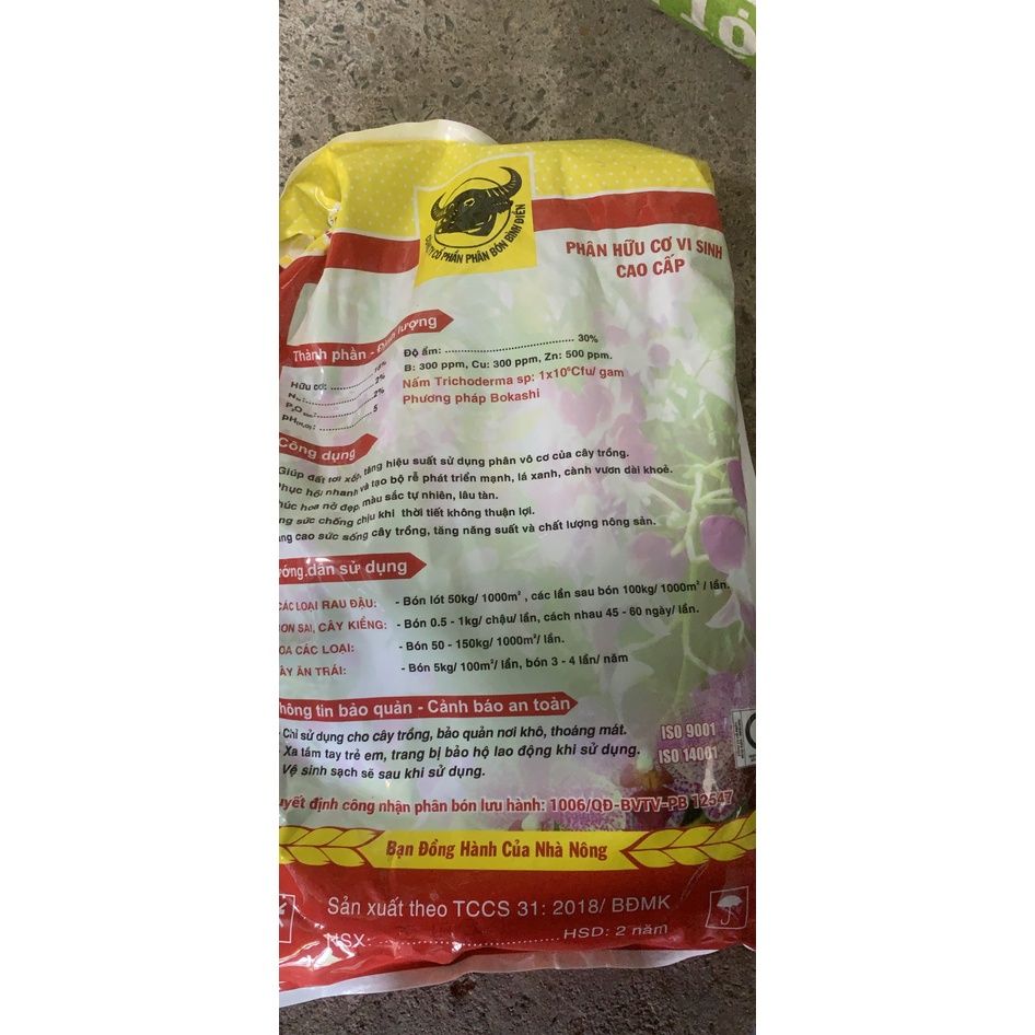 PHÂN ĐẦU TRÂU  HỮU CƠ HCMK7 TRICHODERMA + TE - 5KG