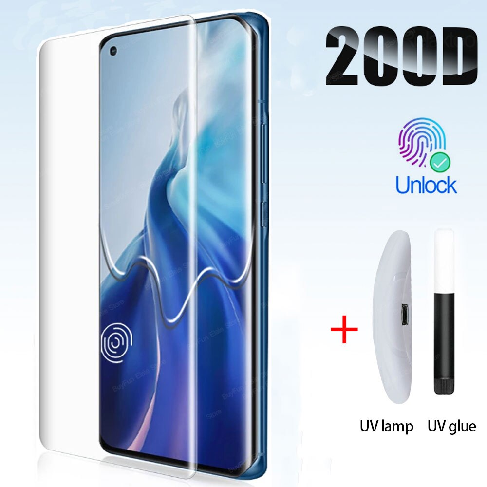 Kính cường lực UV kèm keo lỏng dán cảm ứng nhạy bảo vệ màn hình dành cho Xiaomi 11 Mi11 Pro 11Ultra