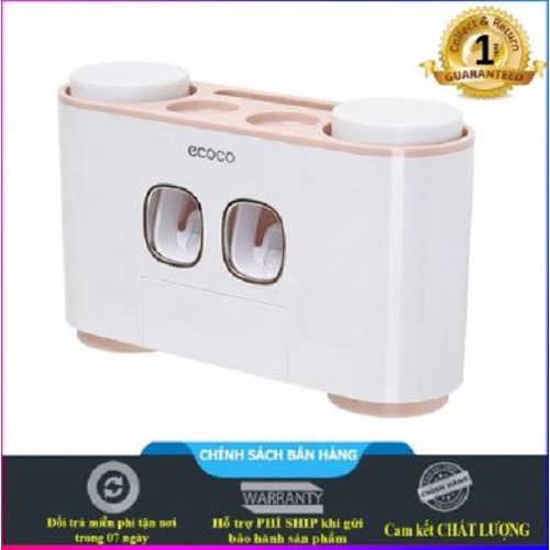 [FREESHIP] Bộ Nhả Kem Đánh Răng Cao Cấp ECOCO Kèm 4 Cốc Có Gía Đỡ Bàn Chải và Ngăn Đựng Đồ Đa Năng