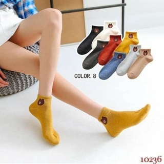 Lố 10 đôi tất gấu nữ cổ ngắn kèm túi đựng.