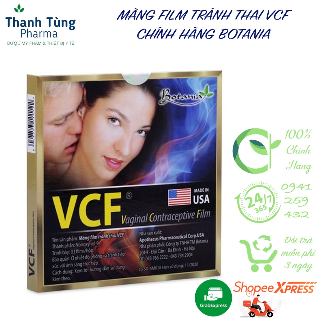MÀNG PHIM TRÁNH THAI VCF HỘP 3 MIẾNG