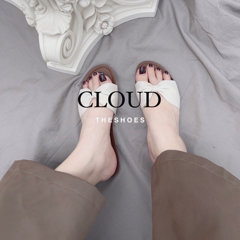 Dép nơ lutin mũi tròn dáng bệt