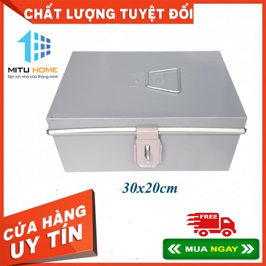 Hòm tôn đựng tiền, đựng tài liệu, hòm tôn nhỏ kích thước 30x20x13cm - MITUHOME