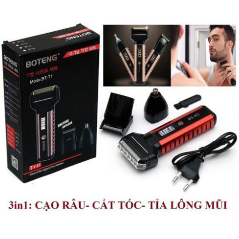 TÔNG ĐƠ CẮT TÓC KIÊM MÁY CẠO RÂU-TỈA LÔNG MŨI - BOTENG BT-T1