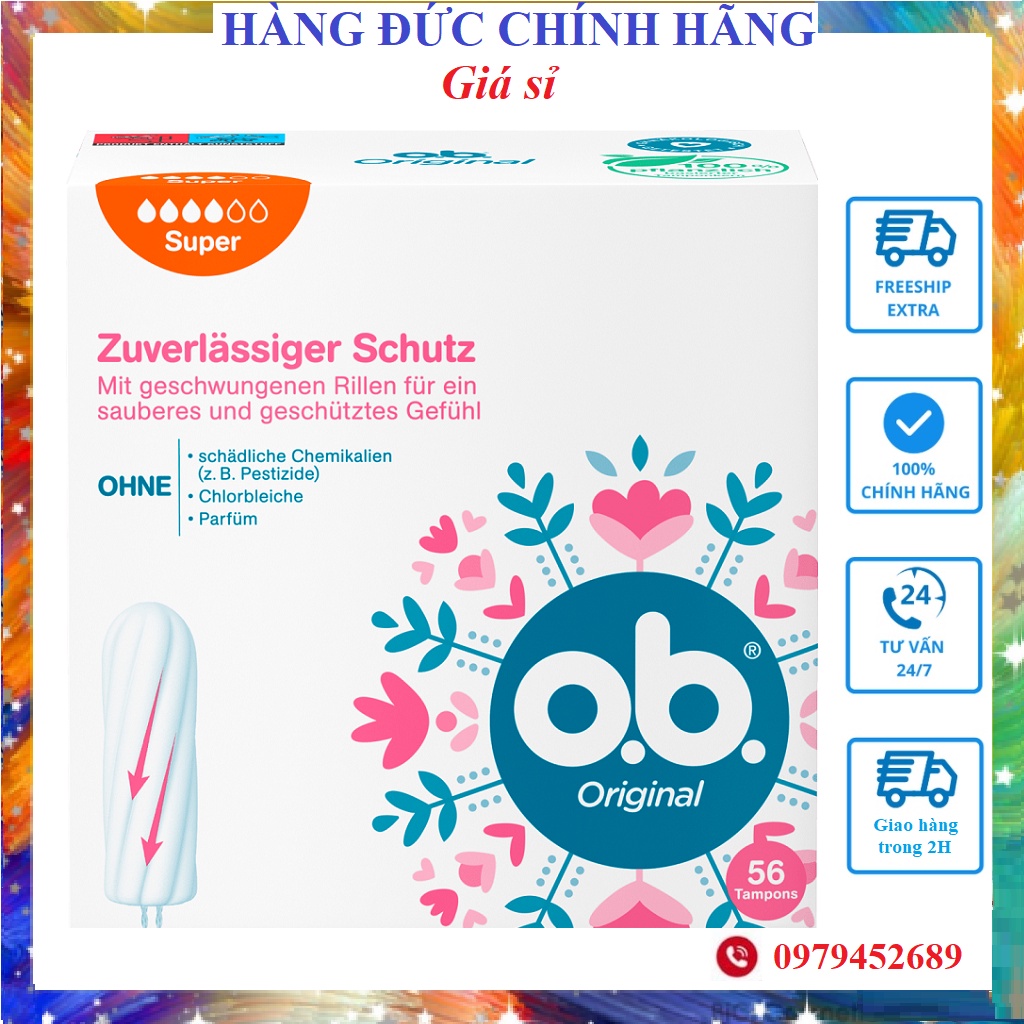 Băng vệ sinh TAMPON Đức (OB, FACELLE, JESSA) - Hàng chuẩn Đức - Đủ bill