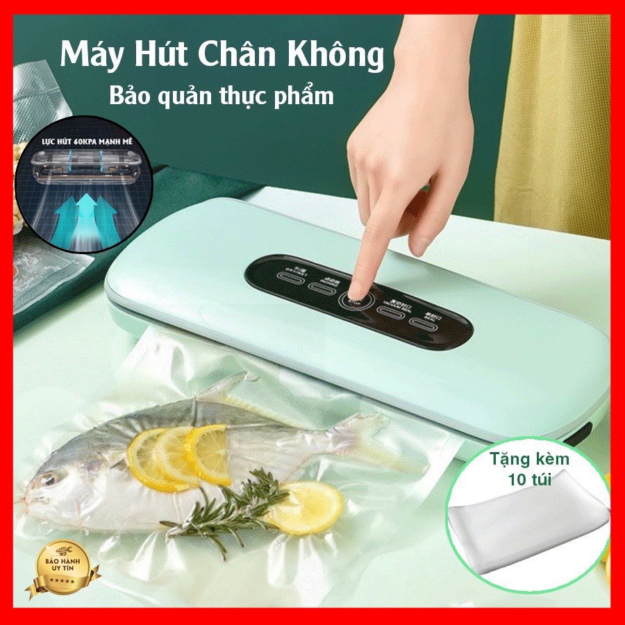 Máy hút chân không CÁT Á Kiêm Hàn Miệng Túi - Máy hút được đồ khô và đồ tươi sống - tặng 10 túi nhựa tiện lợi