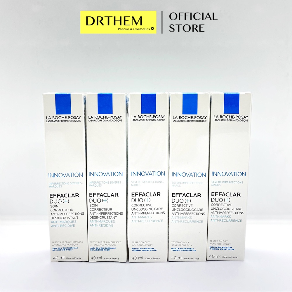 Duo+ La Roche-Posay Effaclar 40ml Kem Dưỡng Giảm Mụn Thông Thoáng Lỗ Chân Lông, Ngăn Ngừa Thâm Mụn