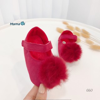 Giày búp bê tập đi cho bé màu đỏ đế vải mềm mại em chân cho bé của Mama Ơi