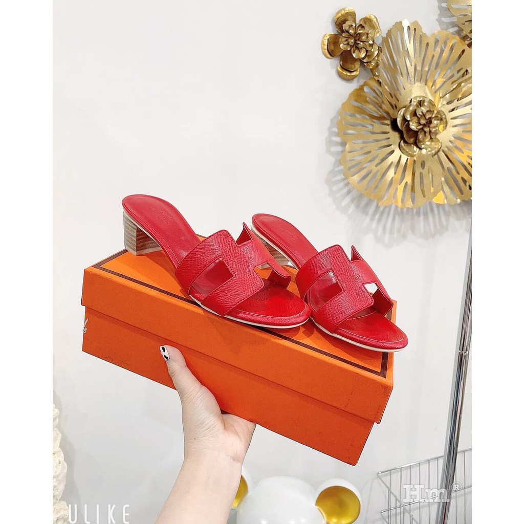 Guốc HM gót 5p màu hồng cánh sen - RedDress