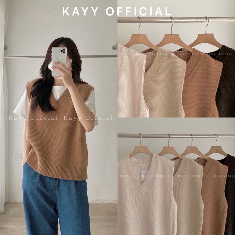 KAYY. Áo gile len mềm kiểu Hàn - Glcti (ảnh thật)