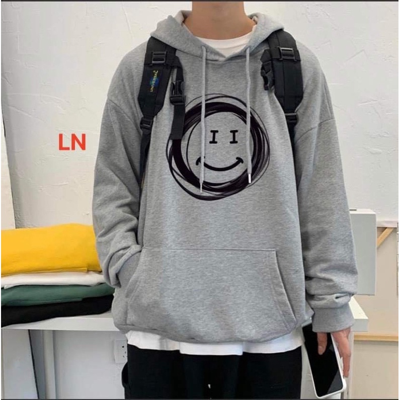 Áo hoodie mặt cười mắt I LN11
