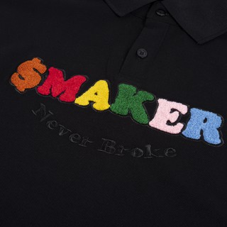 CHENILLE LOGO POLO IN BLACK - [SMAKER]