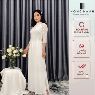 ÁO DÀI HỌC SINH/4 TÀ DÀY DẶN KHÔNG LỘ/ ÁO DÀI TRẮNG CHẤT LIỆU CHIFFON CAO CẤP / ẢNH VÀ VIDEO SHOP TỰ QUAY