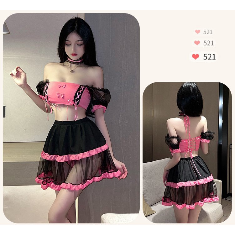 Váy ngủ hầu gái Hồng - Tím siêu xinh 2584