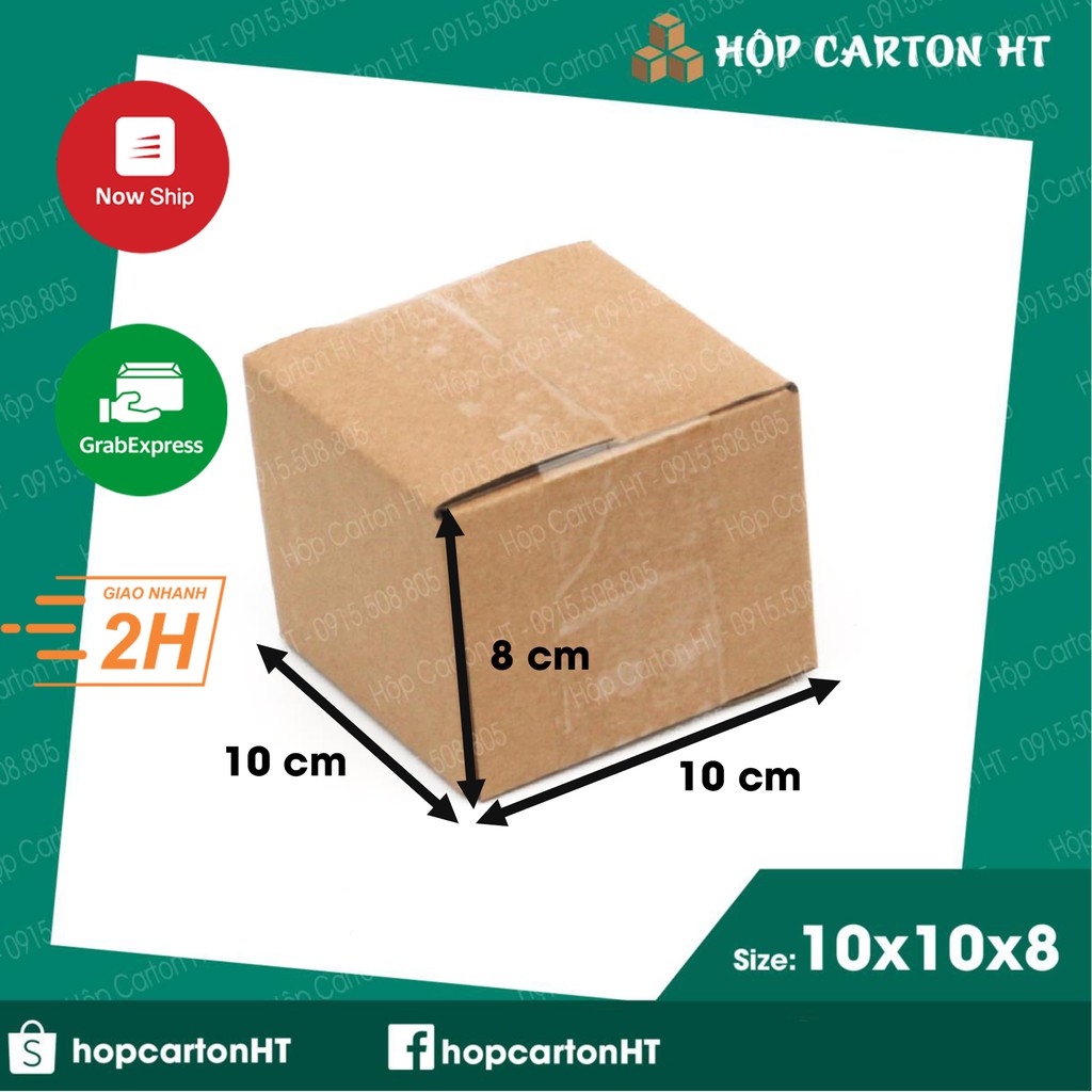 10x10x8 Combo 150 hộp carton, thùng giấy cod gói hàng, hộp bìa carton đóng hàng giá rẻ