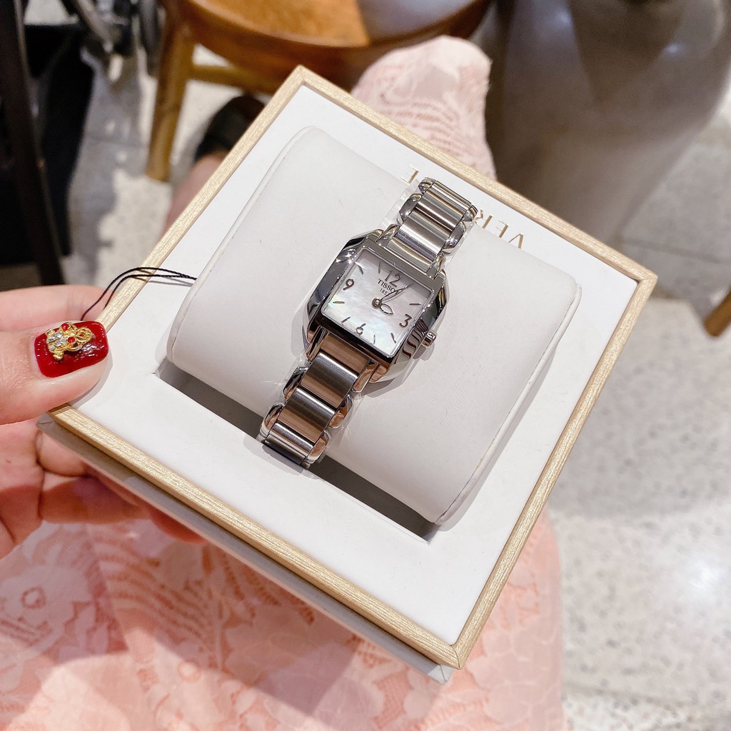 Đồng hồ nữ chính hãng Tissot T-Wave Mother of Pearl Ladies Watch T02.1.285.82 - Máy Pin Thụy Sĩ - Kính Sapphire