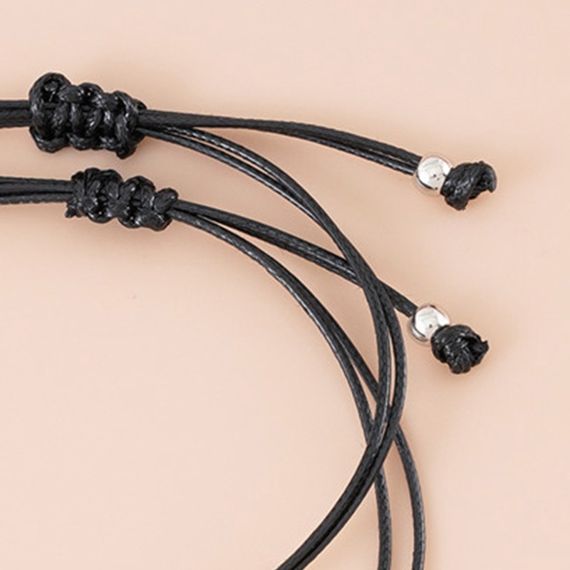 Sa 1 Cặp Vòng Tay Dây Bện Mặt Trăng / Mặt Trời / Trái Tim Có Thể Điều Chỉnh Kích Thước Cho Cặp Đô