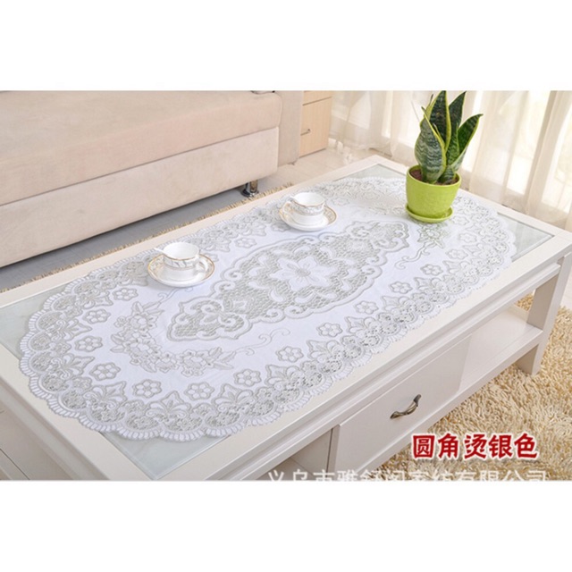 Khăn trải bàn nhựa 60 x 120cm màu trắng