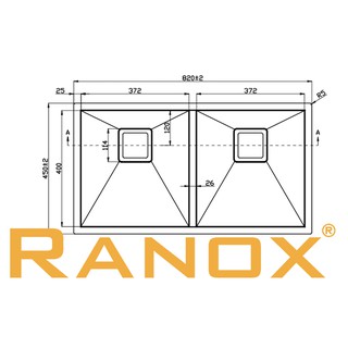 Combo bộ chậu âm mặt đá và vòi Ranox RN44112