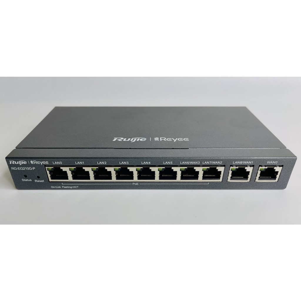 Thiết bị cân bằng tải Ruijie 200 user, 8 Poe, 4 WAN, RG-EG210G-P 210G-P