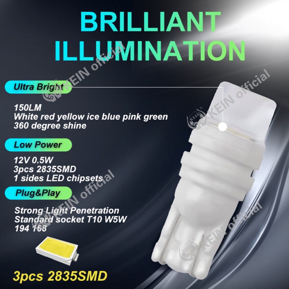 KEIN 1 CÁI T10 W5W 3020 3SMD Gốm sứ LED Đèn xe ô tô Biển số bên Nêm bên trong Lối đi bên trong Đèn xi nhan Đèn tự động