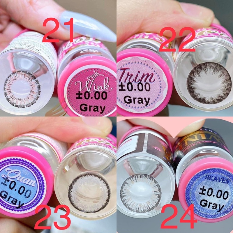 Các mẫu lens Xám Gray Hot size giãn ít 14,2-14,3mm Không độ _Kính áp tròng xám  (FREE SHIP)_Sam Eyes_Lens Sam Sam