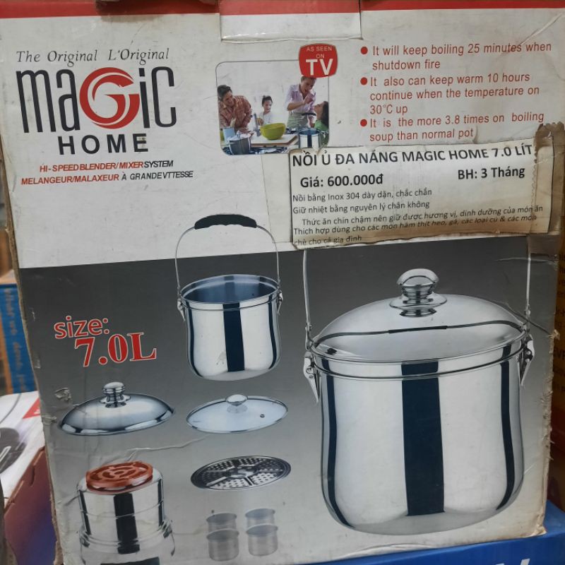 NỒI Ủ INOX 304 CHÂN KHÔNG GIỮ NHIỆT SIÊU TỐT MAGIC HOME ( size : 7 lít )